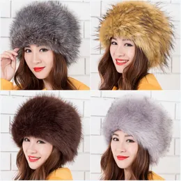 Wholesale-YGS-MZ012 New Fashion Hat Warm Fur Cap Leather Grass Hats  Fur Hat to Keep Warm Ear Caps Bomber Hats