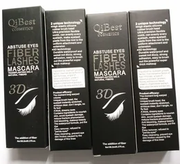 QiBest 3D Fiber Lashes Mascara Cosmetics Mascara Black Double Mascara Set Makeup Lash Eyelash Waterproof New Mascara 120sets/lot DHL free