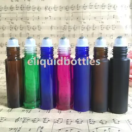 Partihandel AU Gratis TNT Portable 10ml Mini Roll på glasflaska Fragrance Perfume Färgade Tjocka Glasflaskor Essential Oil Bottles 1000pcs