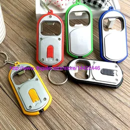 Szybki DHL Darmowa Wysyłka 100 SZTUK 3 w 1 Piwo Piwo Otwieracz do butelki LED Lampa Lampa Breloczek Kluczowy Keychain Mieszane kolory