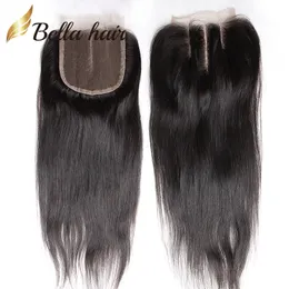 4x4 Straight Top Closure HD / Medium Brown Lace Natural Color Brazilian Peruvian Human Hair Extensions