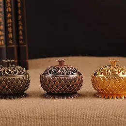 Wholesale- Lotus Shape Zinc-copper Alloy Incense Burner Mini Sandalwood Censer Home Decor