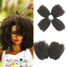 Fasci di tessuto di capelli ricci crespi mongoli economici, estensioni di trama di capelli vergini ricci crespi afro mongoli, capelli umani ricci afro 8-26 ''