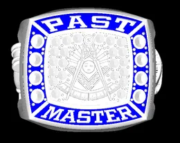Nieuwe aankomst Verbazingwekkende Past Master Masonic Championship Ring met zwarte fluwelen ringdoos en gratis verzending