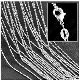 Partihandel-2016 Ny mode 10st / parti 1mm 16/18/20/22/24/26/28/30 tum Unisex Halsband Charms 925 Sterling Silver Ladys Chain Smycken Sh3