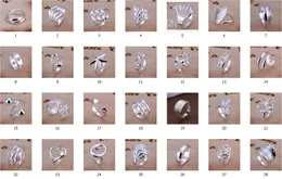 Venda quente banhado a prata esterlina 925 encantos anéis Vintage anéis mulheres meninas anel 30 estilos escolher 10pcs / lot
