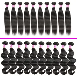 Brasilianska Human Hair Body Wave Bundles 8a Obehandlat Peruvian Straight Virgin Human Hair Weave Extensions Partihandel Remy Human Hair Deals