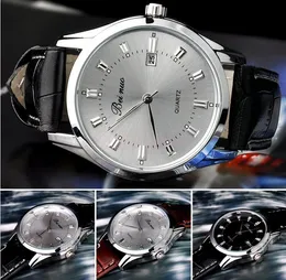 Wholesale 200pcs/lot Mix 4Colors men Dress Calendar Business watch Fashion Leather Beinuo watch WR015