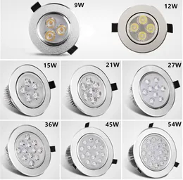 Inbyggd downlight 3W 4W 5W 7W 9W * 3W LED takljus Slitskal Varm Vit Kylvit AC85-265V Sportlight Panel Downlight Inomhusljus