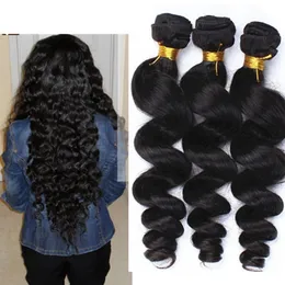 Bundles de cheveux péruviens vierges Tissages de cheveux humains Trames de vagues lâches 100% non transformés Brésilien indien malaisien mongol Tissage Extension de cheveux