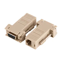 Wholesale 200pcs/lot DB9 Female to RJ45 Female F/F RS232 Modular Adapter Connector Convertor Extender