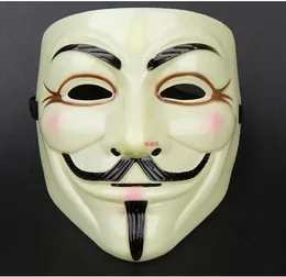 50st Ny anländer v för vendetta gul mask med eyeliner näsborre anonym kille fawkes fancy vuxen dräkt halloween mask