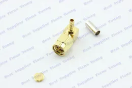 50 pcs \ lote Ângulo Direito SMA Plug Crimpado Conector RF Goldplated para RG316 RG174 RG179 RG188 Frete Grátis