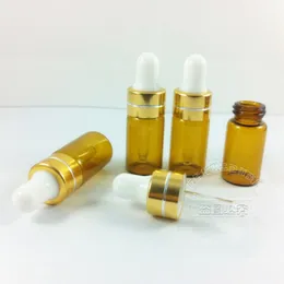 Fri frakt 100 st/lot 3ml ögondroppsflaska Amber eterisk olja flaska/flaskor med glasdropp