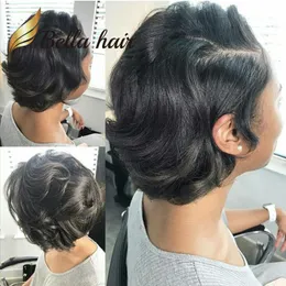 Brazylijski krótki kręcony bob pokrój ludzkie włosy Blueless Parg/Full Lace Parg/Lace Front/360 dla czarnych kobiet ofert sprzedaży