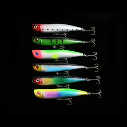 6 Colour Top Poppers Fish Bait fishing lures Floating Popper Poper Lure Hooks Baits Crankbait tackle 15.7g 10.5cm