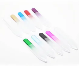 50X 3.5" /9CM Glass Nail Files with plastic sleeve Durable Crystal File Nail Buffer Nail Care Colorful Free Shipping#NF009