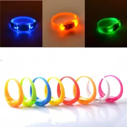 Party Favor Sound Control Led Flashing Bracelet Bangle Wristband For Night Club Activity Bar Music Concert