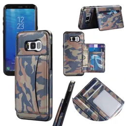 Cüzdan Kılıf Samsung Galaxy S8 S8 Artı s7 s7 kenar Ordu Kapak Kamuflaj Desen Kickstand Deri Telefonu Çanta Kılıf Samsung J5 J7