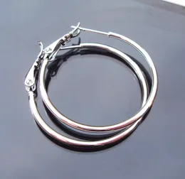 wholesale 18k White Gold Earrings 30MM unique LARGE HOOP EARRINGS pure low-priced HOT FREE SHIPPING