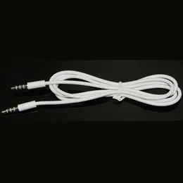 AUX Stereo Bil Audio 3.5mm Kablar Man till Male Extension Audio Cable för MP3 för MP4 för iPhone för mobiltelefon Vit DHL Gratis