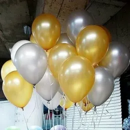 100 sztuk Latex Gold Round Balloon Party Wedding Decorations Silver Pearl Balony Happy Birthday Anniversary Decor 10 cali