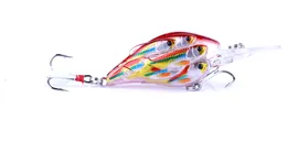 HENGJIA 100pcs Crankbait group fish Swim Bait 8 fishes Plastic Bionic Wobbler Fishing Tackle Shads 7.5CM-9.3G- # 6 feather hook