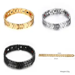 Titanium steel men jewelry Healing magnetic health care cuff bangle fashion enegry wristband arm bracelet magnets bijoux love joyas