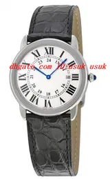 Top Quality Luxury Wristwatch Ronde Solo Steel Black Leather Midsize Watch 36mm Quartz Watch Watches