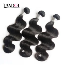 Brazilian Body Wave Virgin / Hair Weaves Bundes 3pcs Obehandlat Peruvian Malaysian Indian Cambodian Hair 6a 7a 8a 10a Mänskliga hårförlängningar