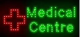 Ultra jasne LED Neon Light Animed Green Logo Znak Medical Center Light