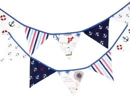 Nowy Przyjeżdża 12 Flagi 3.2m Pirat Theme Tkaniny Bawełniane Tkaniny Tranding Pennant Flagi Banner Garland Wedding / Urodziny / Baby Shower Party Decoration