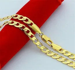 *Collana da uomo enorme in oro giallo 14 carati con catena a maglie Figaro da 61 cm fine da 6 mm