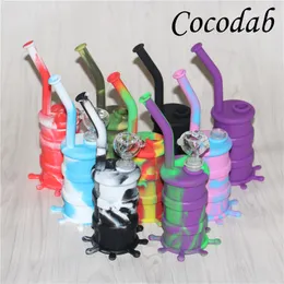 Silikonowa Rig Rura Wodna Hookh Bongs Dab Rigs Cool Kształt 8.5 '' Bublusa krzemu Dobra jakość i bezpłatny DHL