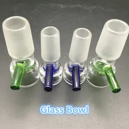 Två färger skål grossist glidglasskålar 14mm 18mm röktillbehör med snöflingefilter för bongs
