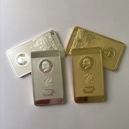 10 PCS A moeda Putin Presidente da Rússia Silver and Gold banhada 50 x 28 mm Moeda de lembrança