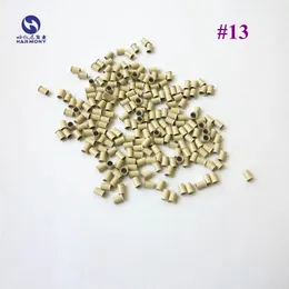 Gratis frakt blond färg hår förlängning koppar klockrör flared end mikro ring pärlor för i-tip hår (500pcs / väska, 4,0mm x 3,6mm x 6mm)