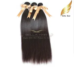 8A 10 "-34" 100％モンゴルの髪の織り3pcs /ロット人間の髪まっすぐな人間の髪の伸縮性DHL送料無料Bellahair自然色