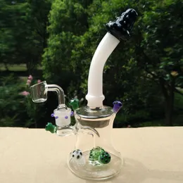 Glass bubbler banger hanger with 4mm thick quartz banger mushroom trip oil rig dab rig glass bong thick glass high quality