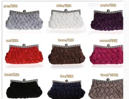 2016 nova moda da senhora saco de embreagem saco de noiva saco de noite de malha 9 cores