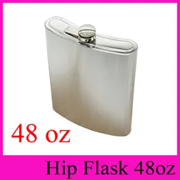 Drunkard Big Size 48 oz Hip Flask Stainless Steel Hip Flasks With Funnel Whisky Flagon 48 Ounce Alcohol Stoup Wine Pot New Retail Box