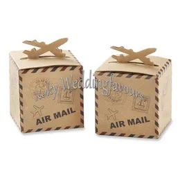 Бесплатная доставка 100 шт. самолет Крафт пользу коробки" Воздушная почта " конфеты коробки партия выступает свадебный стол прием идеи (6cmx6cmx6cm)
