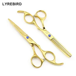 Hair scissors 6 INCH Hairdressing scissors Golden Hair cutting shears Thinning scissors Blue stone Lyrebird NEW