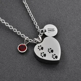Pet Dogs Cats gioielli commemorativi Keepsake Urn Ciondolo collana per donne con pietra portafortuna fai da te e lettere