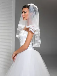 New Hot Fashion High Quality Beautiful Lace Edge 2T With Comb Lvory White Elbow Wedding Veil Bridal Veils