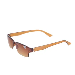 10 sztuk / partia Nowy Przezroczysty Brązowy Plastikowy Połowy Bezbarwny Presbyopia Ultra-Light Okulary Czytanie Dla Kobiet Mężczyzn Darmowa Wysyłka