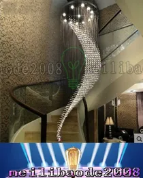 PL08XY Nowoczesny Minimalist LED Duplex StairsCase Crystal Chandelier Restauracja Lampa Line Line Villa Hotel Lobby Hall Wiszące Wisiorek Światła