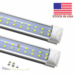 25-pakowy Rurka LED 72W T8 Podwójne rzędy Zintegrowane światła żarówki 2400 mm 2,4 m AC85-265V 7200LM LED Light