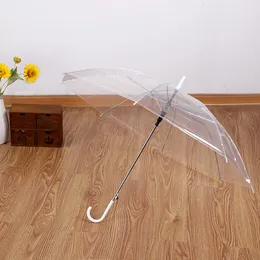 50PCS Wholesale Sunny Rainny Transparent Multicolor Umbrellas Clear PVC Umbrellas Long Handle Rainproof Umbrellas Free Shipping ZA0882