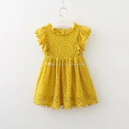 Baby girls Christmas princess dress cotton Children Pompon tassel Dresses Kids lace dress 3 colors C2789